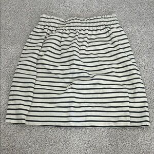 J. Crew Black and White Striped Mini Skirt